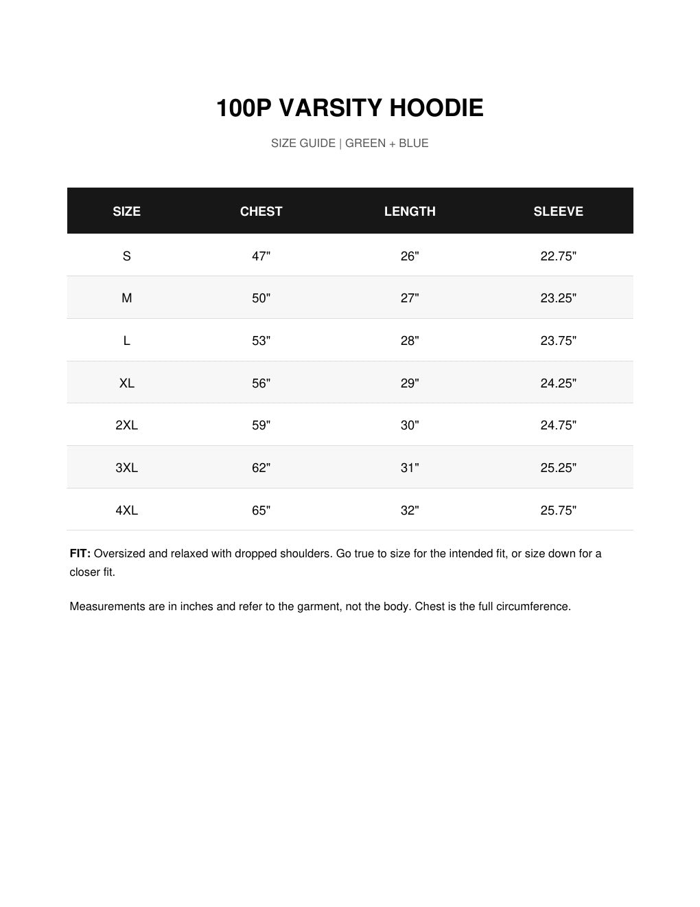 100 P VARSITY HOODIE